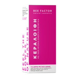 Roze-witte doos van Bee Factor bijenwasbalsem met wilgenroosje.
