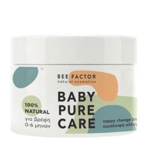 Witte pot Bee Factor Baby Pure Care-bijenwascrème voor baby's van 0 tot 6 maanden.