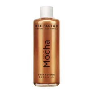 Fles Bee Factor Glow Up Mocha met bronskleurige inhoud en witte dop.