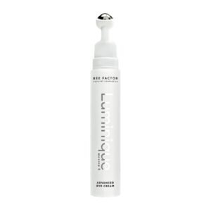 Witte verpakking Bee Factor Luminique Essence 5-oogcrème met metalen applicator.