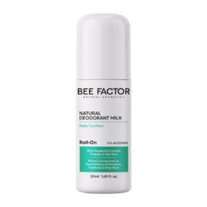 Witte roll-on Bee Factor natuurlijke deodorantmelk, 50 ml.