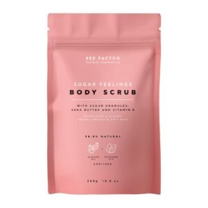Roze verpakking van Bee Factor Sugar Feelings-bodyscrub, 300 g